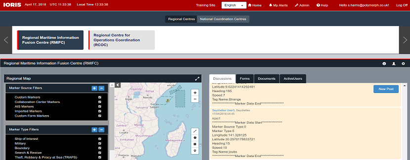First training on IORIS, the platform for incident management at sea