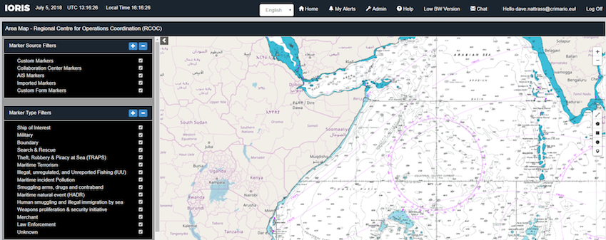 IORIS, Indian Ocean Regional Information Sharing platform, operational